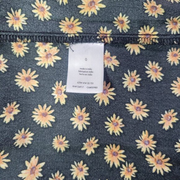 WeWoreWhat Black & Yellow Daisy Print Spaghetti Straps Midi Slip Dress Size 0 - Picture 5 of 10